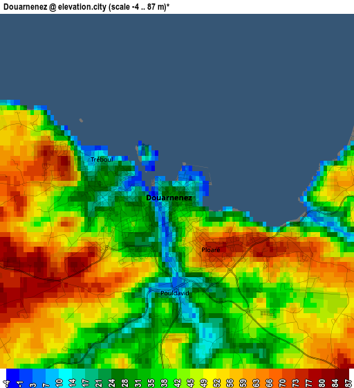 Douarnenez elevation map