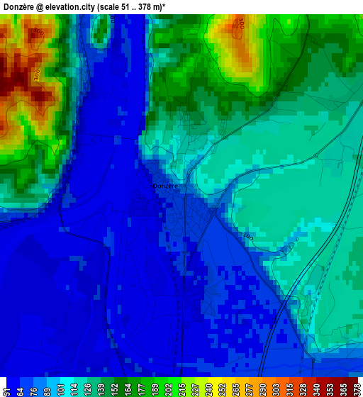 Donzère elevation map