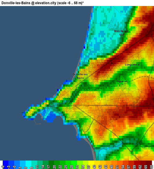 Donville-les-Bains elevation map