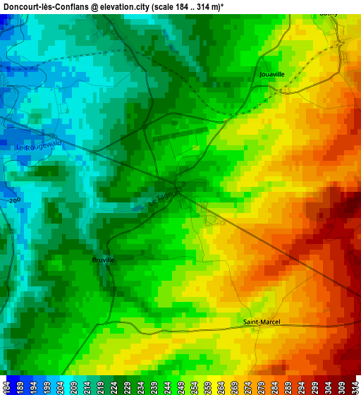 Doncourt-lès-Conflans elevation map