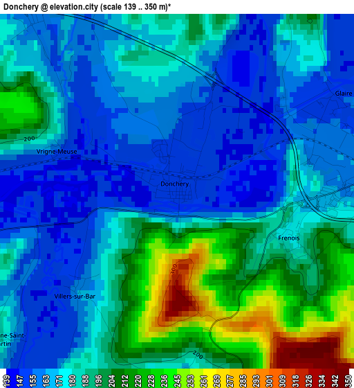 Donchery elevation map