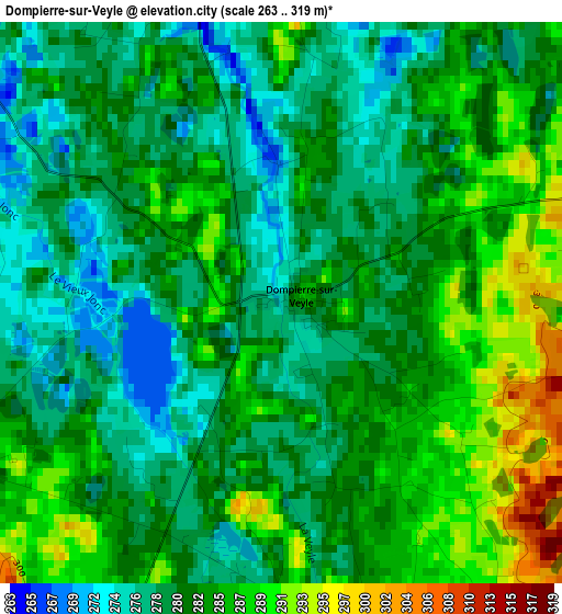 Dompierre-sur-Veyle elevation map