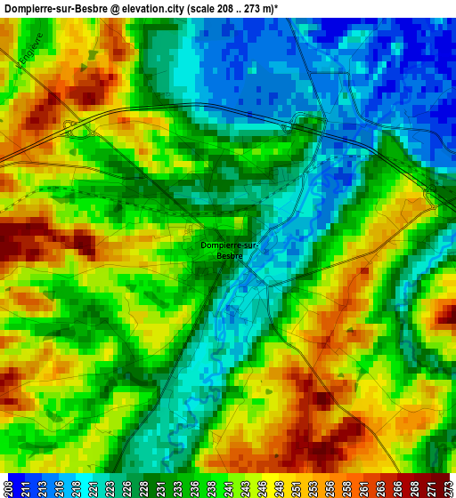 Dompierre-sur-Besbre elevation map