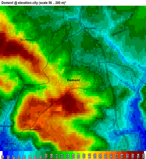 Domont elevation map