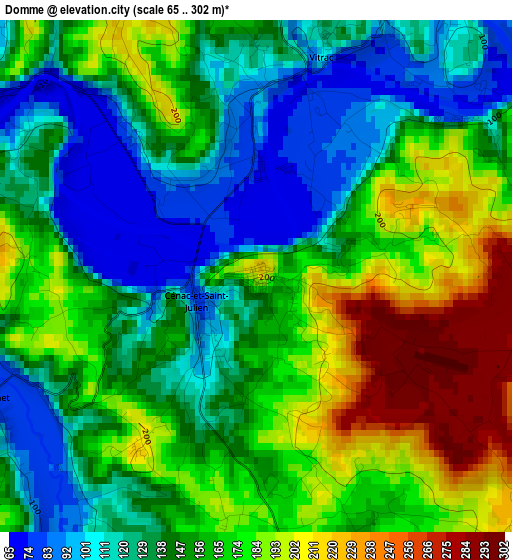 Domme elevation map