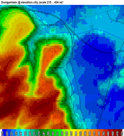 Domgermain elevation map
