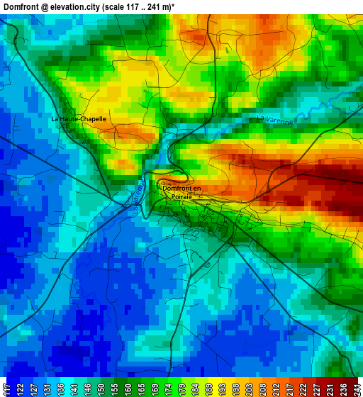 Domfront elevation map