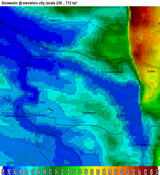 Domessin elevation map