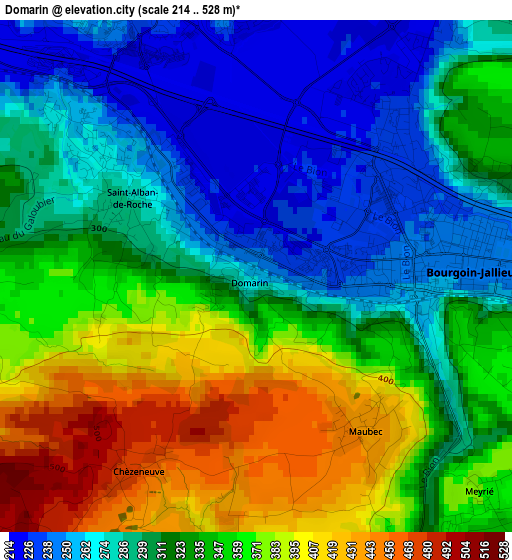 Domarin elevation map