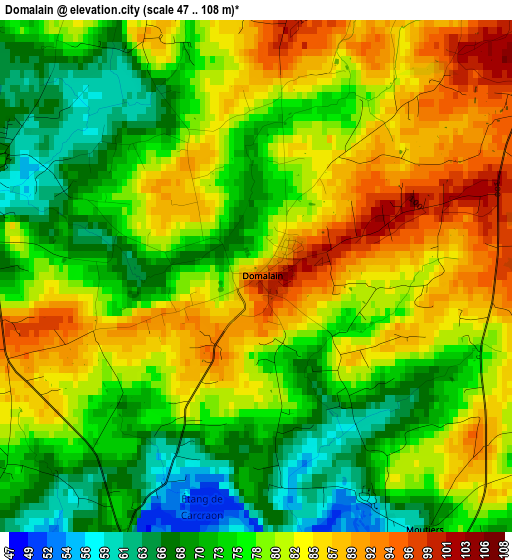 Domalain elevation map