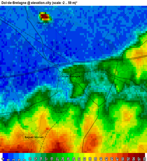 Dol-de-Bretagne elevation map