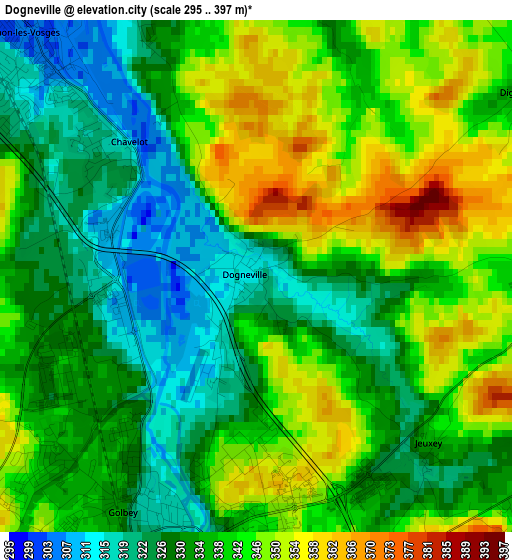 Dogneville elevation map