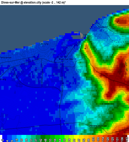 Dives-sur-Mer elevation map