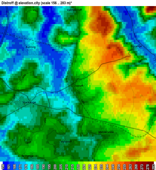 Distroff elevation map