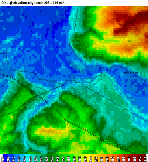 Diou elevation map