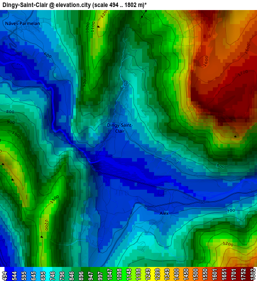 Dingy-Saint-Clair elevation map