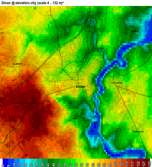 Dinan elevation map