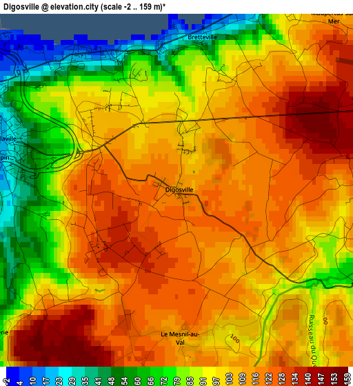 Digosville elevation map