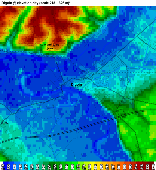 Digoin elevation map