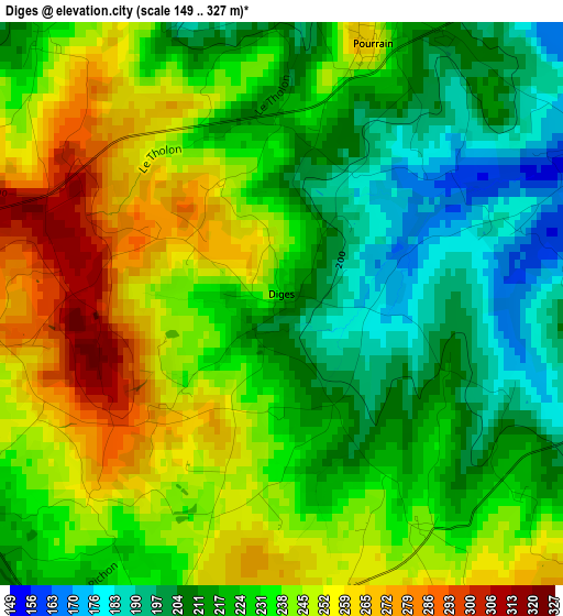 Diges elevation map