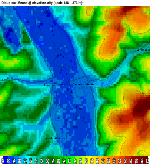 Dieue-sur-Meuse elevation map