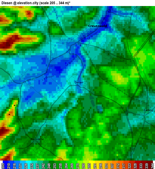 Diesen elevation map