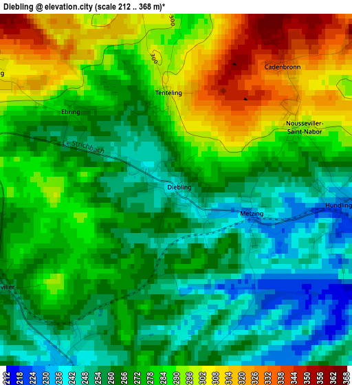 Diebling elevation map