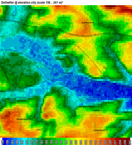 Dettwiller elevation map