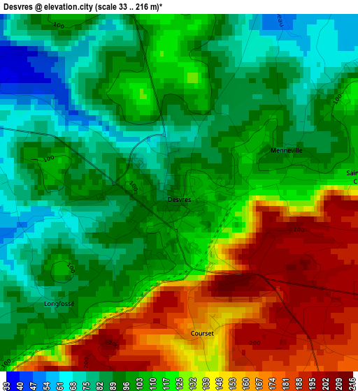 Desvres elevation map