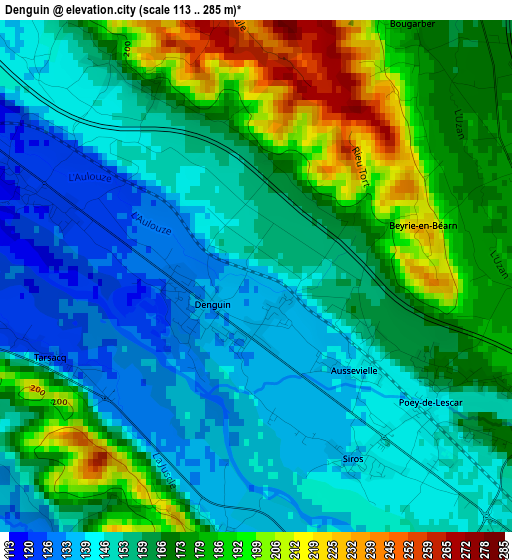 Denguin elevation map