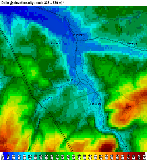 Delle elevation map