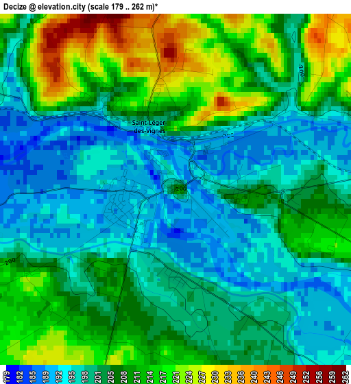 Decize elevation map