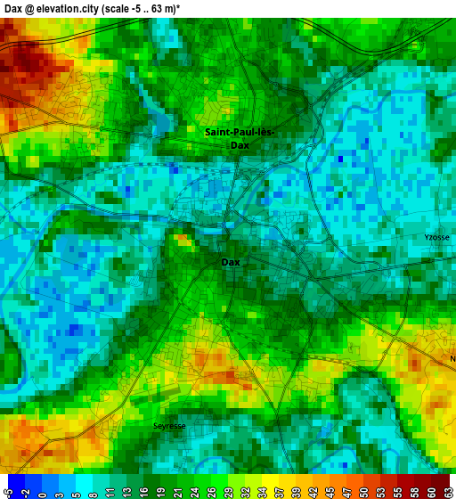 Dax elevation map