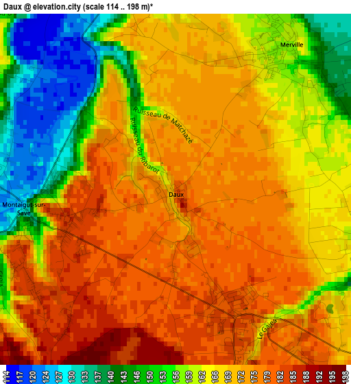 Daux elevation map