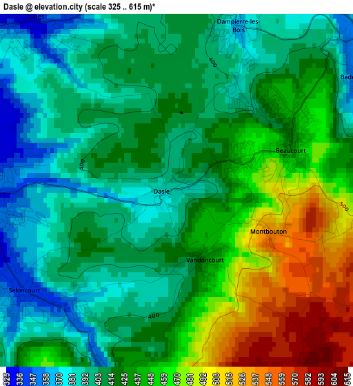 Dasle elevation map