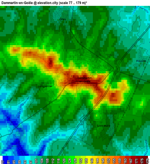 Dammartin-en-Goële elevation map