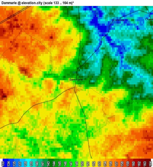 Dammarie elevation map