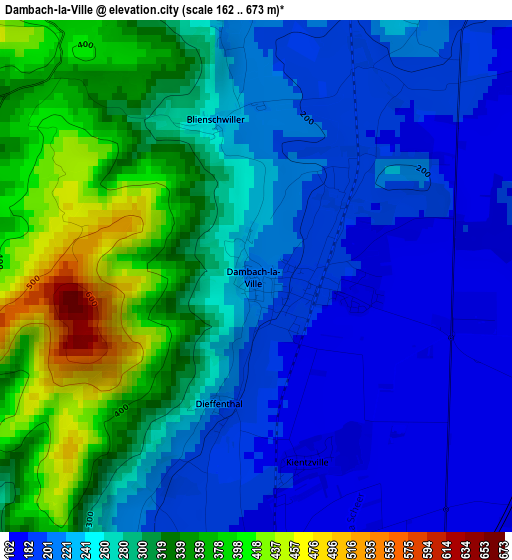 Dambach-la-Ville elevation map