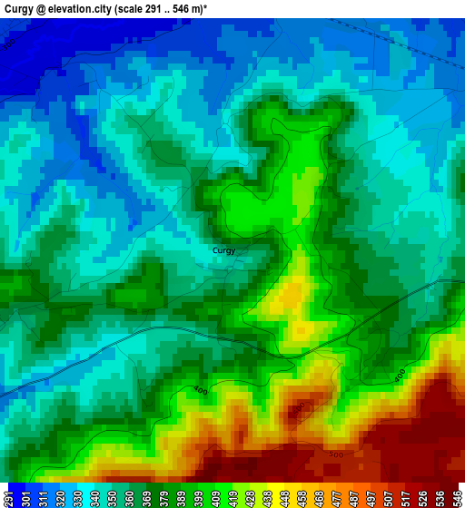 Curgy elevation map