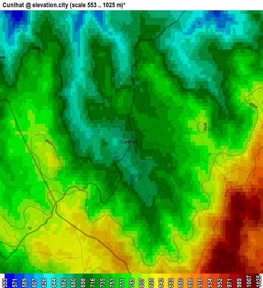 Cunlhat elevation map