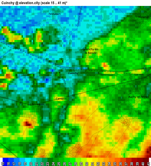 Cuinchy elevation map