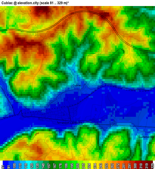 Cublac elevation map