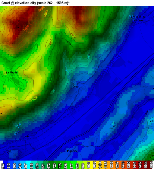 Cruet elevation map