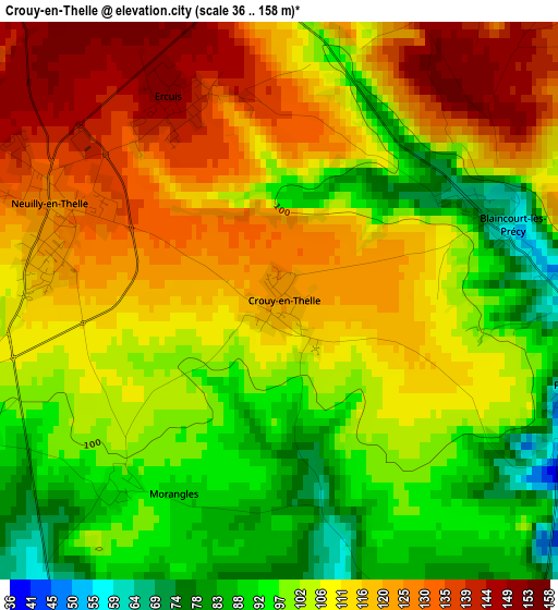 Crouy-en-Thelle elevation map