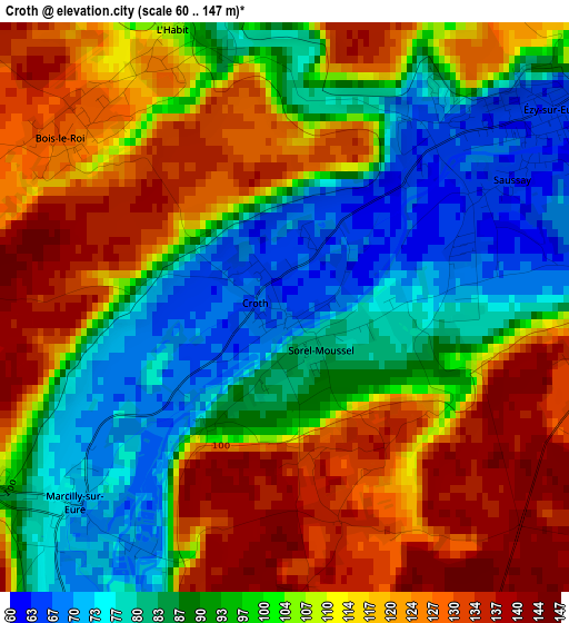 Croth elevation map