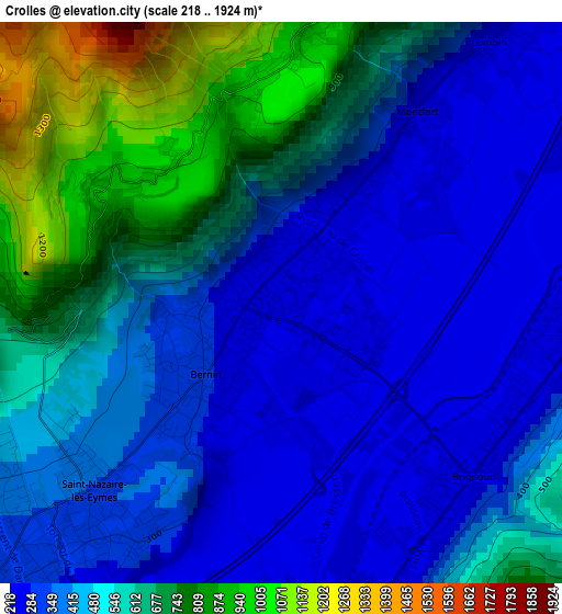 Crolles elevation map