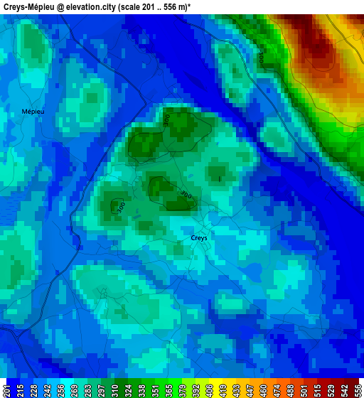 Creys-Mépieu elevation map