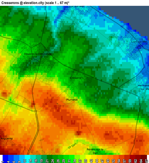 Cresserons elevation map