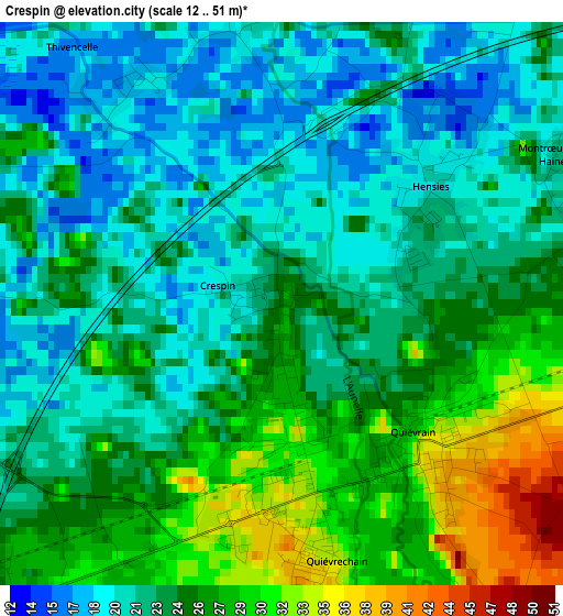 Crespin elevation map