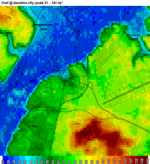 Creil elevation map